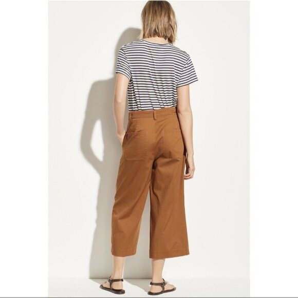 Vince Tie Waist Culotte Size 12 Color Teakwood New $265 - Picture 3 of 16